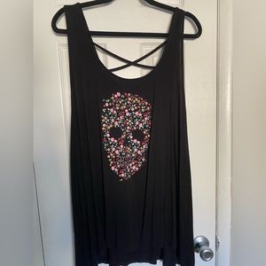 Torrid Size 3 Floral Skull Tank